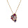 Collier en plaqu or chane avec pendentif gomtrie oxydes roses et violets 42+3cm