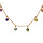 Collier en plaqu or chane avec pampilles oxydes rond sertis multi couleurs 36+6cm