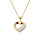 Collier en plaqu or chane avec pendentif coeur 3 barrettes oxydes blancs sertis 40+5cm