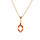 Collier en plaqu or chane avec pendentif goutte oxyde orang facett 40+5cm