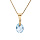 Collier en plaqu or chane avec pendentif goutte oxyde bleu ciel facett 40+5cm