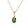 Collier en plaqu or chane avec pendentif goutte oxyde vert fonc facet 40+5cm