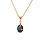 Collier en plaqu or chane avec pendentif goutte oxyde noir facet 40+5cm