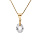 Collier en plaqu or chane avec pendentif goutte oxyde blanc facett 40+5cm