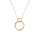 Collier en plaqu or chane avec 2 anneaux avec oxydes blancs sertis et 1 lisse 40+5cm