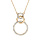Collier en plaqu or avec 3 anneaux avec oxydes blancs sertis et 1 lisse 40+5cm