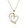 Collier en plaqué or chaîne avec pendentif grand coeur oxydes blancs sertis 40+5cm