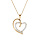 Collier en plaqu or chane avec pendentif grand coeur oxydes blancs sertis 40+5cm