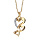 Collier en plaqu or chane avec pendentif 3 coeurs dcoups dont 1 ouvrag - longueur 42cm + 3cm de rallonge