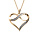 Collier en plaqu or chane avec pendentif coeur drap avec infini glitter blanc 42+3cm