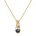 Collier en plaqu or chane avec pendentif solitaire mystique arc en ciel et feuillage 42+3cm