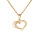 Collier en plaqu or chane avec pendentif coeur et oxydes blancs sertis 38+5cm