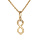 Collier en plaqu or chane avec pendentif infini et oxydes blancs sertis 38+5cm