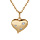 Collier en plaqu or chane avec pendentif coeur et 3 oxydes blancs sertis 42+3cm