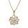 Collier en plaqué or chaîne avec pendentif fleur (qui tourne) et oxydes blancs sertis 40+3cm