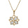 Collier en plaqu or chane avec pendentif fleur (qui tourne) et oxydes blancs sertis 40+3cm