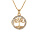 Collier en plaqu or pendentif arbre de vie contour oxydes blancs sertis 40+5cm