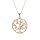 Collier en plaqué or chaîne avec pendentif arbre de vie et oxydes roses 40+4cm