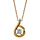 Collier en palqu or chane avec pendentif forme escargot avec oxyde blanc serti au centre - longueur 42cm