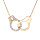 Collier en plaqué or massif chaîne avec pendentif menottes et oxydes blancs 40+5cm