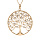 Collier en plaqu or chane avec pendentif arbre de vie sinueux 30mm et oxydes blancs sertis 42+3cm