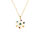Collier en plaqu or pendentif chakra 17mm 7 oxydes - 40+5cm
