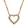 Collier en plaqu or chane avec pendentif coeur pais ajour orn d'oxydes blancs - longueur 39,5cm + 2cm de rallong