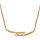 Collier en plaqu or chane avec pendentif 2 baguettes lisses avec 3 oxydes blancs entre les 2 - longueur 44,5cm + 3,5cm de rallonge