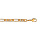 Bracelet en plaqu or chane maille figaro 1+3 largeur 4mm et longueur 18cm