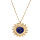 Collier en plaqu or chane avec pendentif soleil et pierre Lapis Lazuli vritable 42+3cm