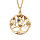 Collier en plaqu or chane avec pendentif rond arbre de vie pierres multi couleurs 42+3cm