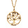 Collier en plaqu or chane avec pendentif cercle suspendu avec arbre de vie dcoup et orn d'oxydes blancs  l'intrieur - longueur 42cm + 3cm de rallonge