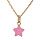 Collier en plaqu or chane avec pendentif toile rose  poids 36+2cm