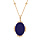Collier en plaqu or chane avec mdaille ovale 14mm contour perle et coeur en pierre naturelle Lapis Lazulli 38+5cm