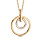 Collier en plaqu or chane avec pendentif 1 anneau lisse et 1 anneau orn d'oxydes blancs  l'intrieur - longueur 45cm