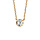 Collier en plaqu or chane avec pendentif oxyde blanc de 5mm serti clos - longueur 38cm + 4cm de rallonge