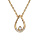 Collier en plaqu or pendentif goutte oxydes blancs sertis 38cm + 4cm