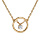 Collier en plaqu or cercle 1 oxyde blanc serti pendant 38cm + 4cm