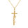 Collier en plaqu or prnom lettre anglaise en vertical decoup au laser avec croix - 40cm