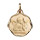 Pendentif médaille en plaqué or avec ange en relief avec bords gondolés