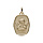 Pendentif médaille en plaqué or rectangle arrondi avec ange en relief