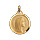 Pendentif mdaille en plaqu or vierge Marie en relief et bord brillant