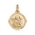 Pendentif médaille en plaqué or avec ange et bord brillant