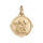 Pendentif mdaille en plaqu or avec ange et bord brillant