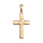 Pendentif croix en plaqu or  large avec stries en travers