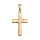 Pendentif croix en plaqué or  large avec stries en travers