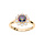 Bague en plaqu or oxyde arc en ciel mystique contour oxydes blancs sertis