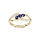 Bague en plaqu or croise d'oxydes bleus et blancs sertis