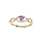 Bague en plaqu or brins mls avec Amethyste vritable et oxydes blancs sertis