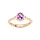 Bague en plaqu or avec gros Amethyste et oxydes blancs sertis